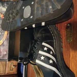 Demonia Black and White Star Sneakers
